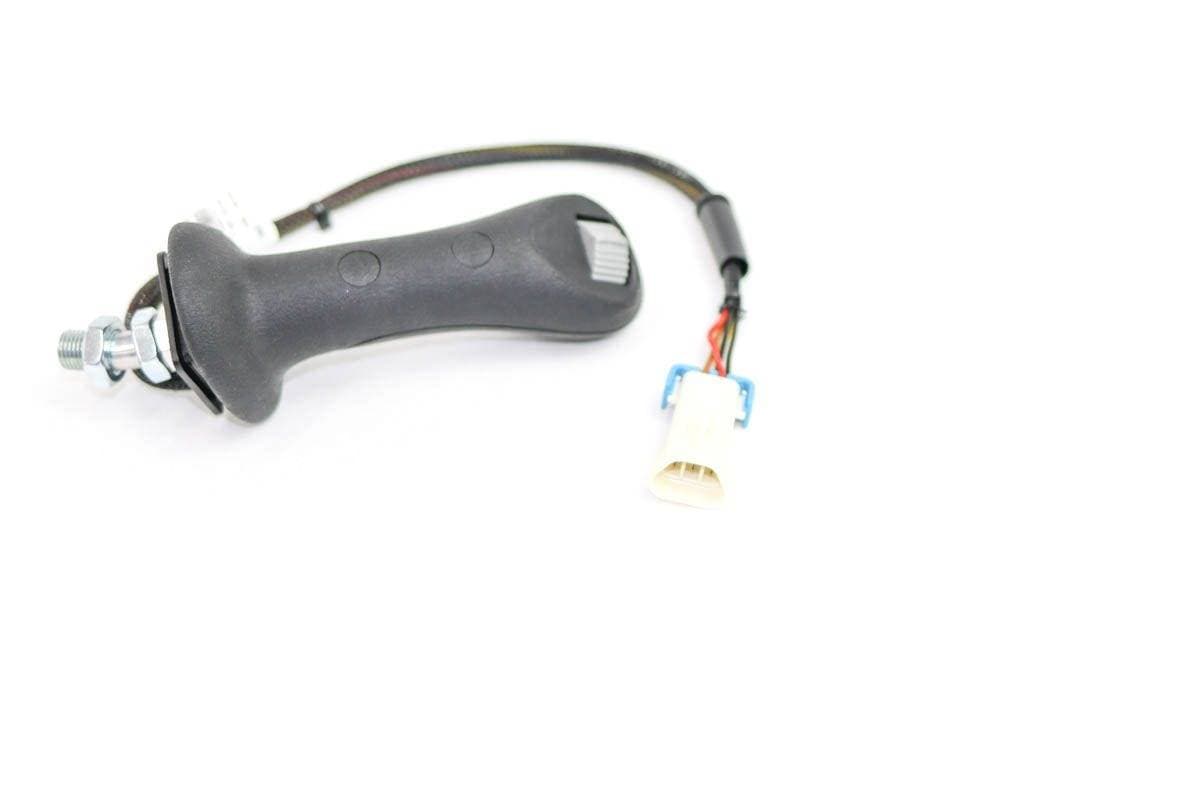 Genuine Bobcat Joystick Handle 7031599 showing thumb lever on front of handle.